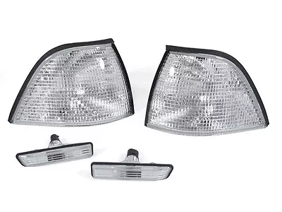 DEPO COMBO Clear Corner Signal + Side Marker Light For 97-99 BMW E36 2D / Cabrio • $45.01