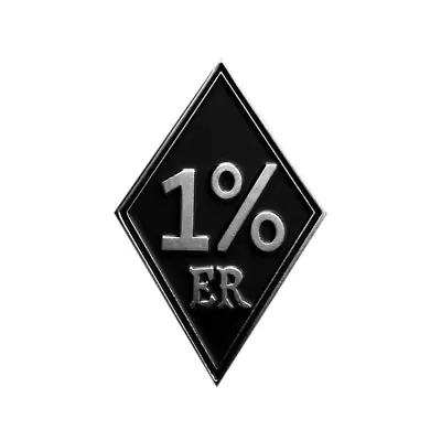 One Percenter 1% ER Outlaw Anarchy Chrome Finish MC Jacket Vest BIKER PIN  (MP1) • £9.64