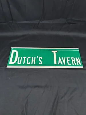 Dutch’s Tavern Bar Metal Green Sign Vintage 18”/6” • $12.75