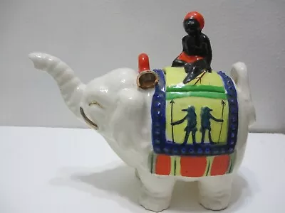 Vintage Elephant With Rider Teapot Hand Painted Japan Colorful 7 1/4  Tall • $27.89