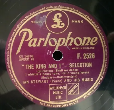 Ian Stewart And His Music -  The King And I  - Selection - Parlophone F. 2526 UK • £7.50