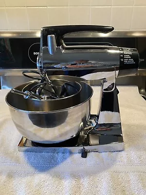 Vintage Sunbeam Mixmaster 12 Speed MixerBrown & Chrome W/ Bowls & BeatersWorks • $69.99