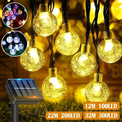 200/300LED Solar Light Party Fairy Outdoor Retro Ball String Lights Patio Garden • £13.49