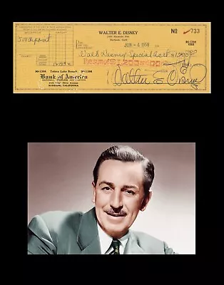 WALTER WALT DISNEY Autographed Signed Check Document Disneyland Studios • $18000