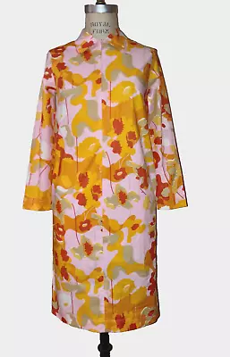 MARIMEKKO Oskarine Orange Pink Green Flower Cotton Dress - New  - Size 34/4US • $175