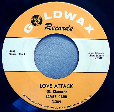 HEAR IT 60's R&B Soul 45 Rpm Record James Carr  Love Attack  From 1966 • $15