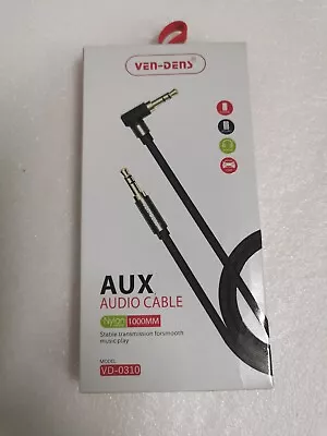 £3.39 • Buy Ven-Dens 3.5mm Jack Audio Lead Aux Cable 90 Degree Right Angle For IPhone 1M MP4