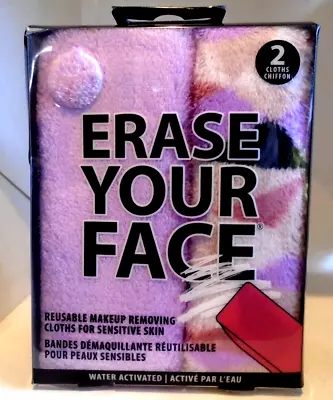 Erase Your Face Reusable Makeup Removing Cloth 2 Cloths Lavender • $8.59