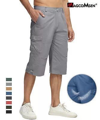 Men's Cargo Shorts 3/4 Capri Hiking Athletic Shorts Quick Dry Casual Work Shorts • $23.98