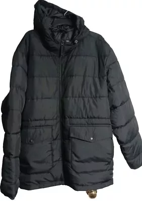 NWT Men's Old Navy Black Hooded Quilted Puffer Jacket Size XXXL 3XL • $36.95