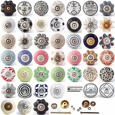 £1.99 • Buy Multi Coloured Ceramic Knobs Drawer Pull Cupboard Door Knobs Porcelain China