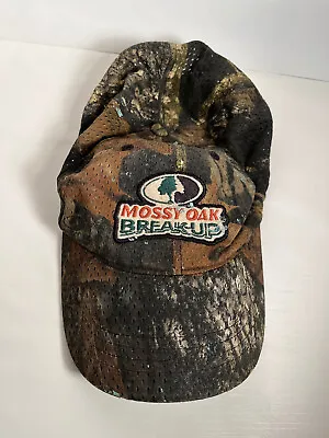 Mossy Oak Camouflage Hat Cap Adjustable Break Up Baseball Hunter USED  Tree Logo • $14.30