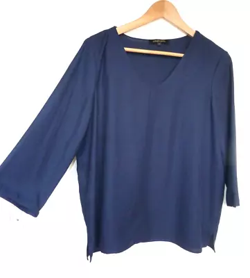 JAEGER Navy Blue Slightly Oversized Blouse Top Size 12 It Can Also Fit Size 14 • £18.94