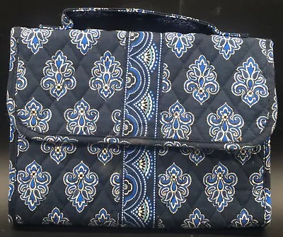 Vera Bradley Navy Calypso 10 X 8 Jewelry Book Organizer 25 Clear Zipper Pouches • $30