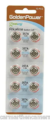 10 X LR44 AG13 SR44 L1154 357A A76 Alkaline Button Coin Cells Batteries Battery • £4.49