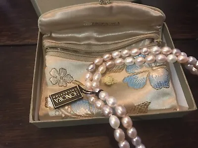 Stunning Freshwater Pearl Necklace By Honora 32” Pouch & Box New • £69