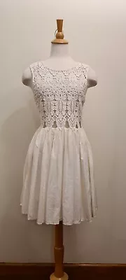$39.95 • Buy ALICE MCCALL Women's Crochet Dress, Ivory, Size 10 GUC 