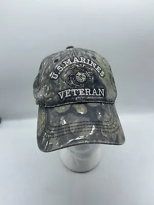 US Marine Veteran Camo Embroidered With Logo Hat Cap Velcr Back • $7.99