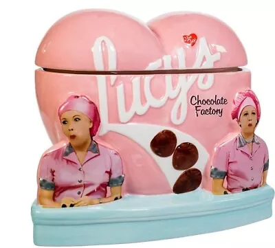 New Officially Licensed I Love Lucy Chocolate Factory Heart Shaped Cookie Jar • $90.39