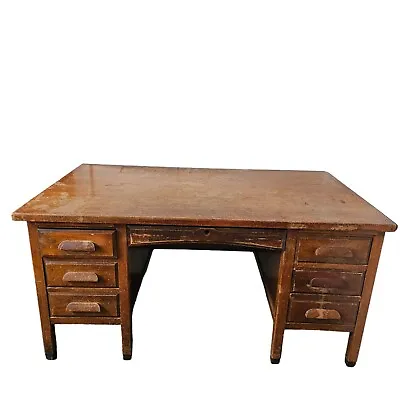 Antique Oak Teachers Desk • $180