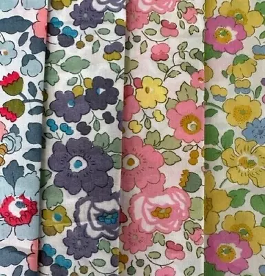 Liberty Tana Lawn Fabric Scrap Packs Betsy 100% Cotton (Yellow Pink & Grey) • £8.50