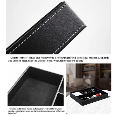 $24.21 • Buy 4 Compartments Leatherette Valet Tray Desk Top Organizer Box For Wall