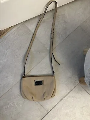 Marc By Marc Jacobs Classic Q Percy Leather Crossbody Bag Beige Euc • $26