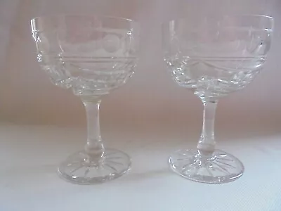 Vintage Pair Of Edinburgh Crystal Cut Glass Champagne Saucer • £14.99