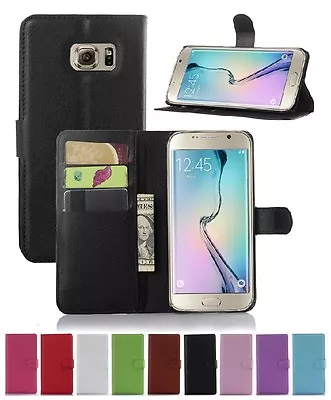 Wallet Leather Flip Case Cover For Samsung Galaxy S6 Edge+ Plus Genuine AuSeller • $5.89