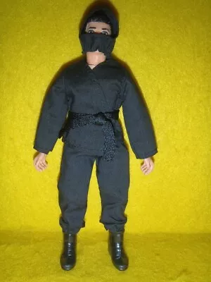 1972 Vintage Mego Action Jackson In A Vintage Knock-off Black Ninja Outfit Boots • $39.99