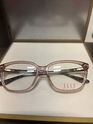 ELLE EL13449 RO Rose Womens Cat Eye Full Rim Eyeglasses 53-15-135 B:37 • $36