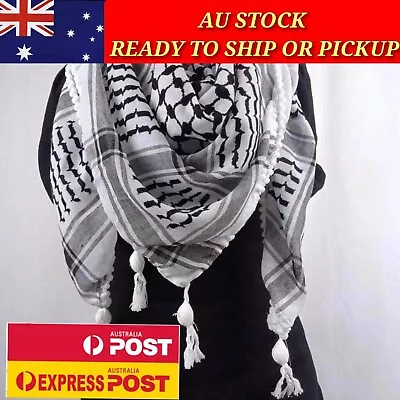 Men Arab Kafiya Keffiyeh Arabic Turban Muslim Shemagh Scarf Palestine Bandana • $25