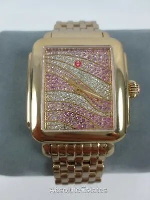 NEW Michele Deco 18 Pink Sapphire Diamond Limited Edition Watch MW06T00A9118 NIB • $1989.99