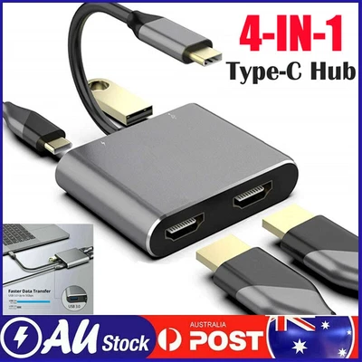 $17.39 • Buy Adapter USB 3.0 Docking Station Type-C To Dual HDMI USB C Hub Screen Expansion
