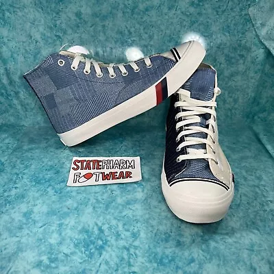 Pro Keds Hi Patchwork  Men’s High Top Blue Denim Camo  Shoes Size 13 • $49.99