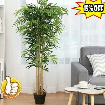 $4.75 • Buy Outdoor Home Decor Lastic Artificial 10 Bamboo Leaf Green   Tree Plants