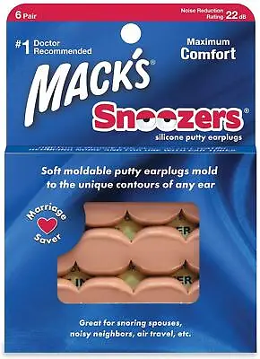 Mack's Snoozers Ear Plugs (6 Pair) - Beige • £7.95