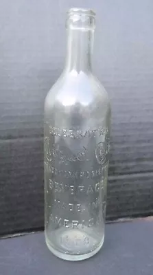 Vintage 1900's CLICQUOT CLUB Beverage CLEAR Glass Bottle - Made In America • $19.99