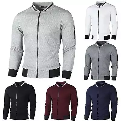 Men's Solid Coat Zip Up Winter Casual Jacket Tops Outwear Sport Jumper Cardigan • $33.45