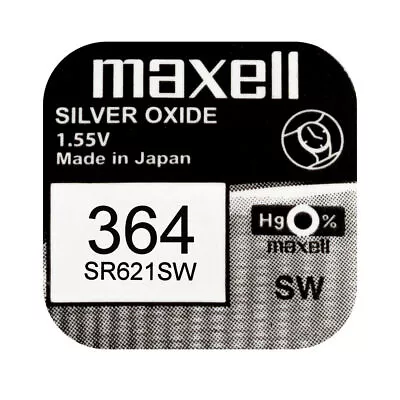 MAXELL 364 SR621SW AG1 Silver Oxide Watch Batteries SELECT 1 2 3 4 5 & 10 X QTY • £1.78