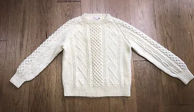 $74.99 • Buy VTG Cloughaneely Ireland Hand Knit Donegal Fisherman Thick Wool Cable Sweater