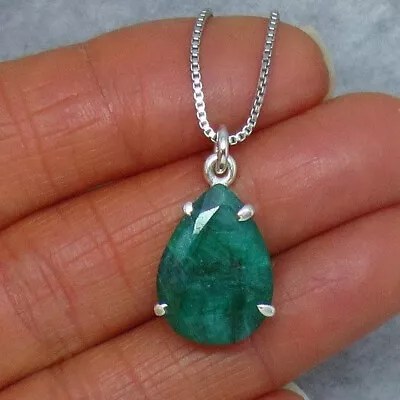 Black Friday Green Emerald Gemstone 925 Sterling Silver Handmade Pendant S-44 • $17.21