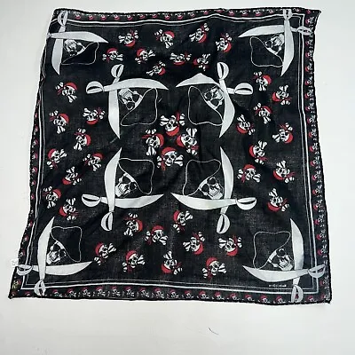 Pirate Skull Sword Bandana Scarf Black Red White 100% Cotton • $7.99