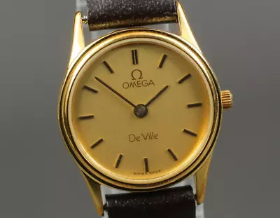 【Vintage N MINT】 Omega DeVille Cal 1450 591.027 Gold Qz Women's Watch From... • $438.08