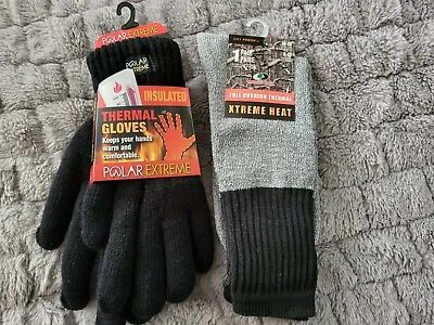 Mens Thermal Insulated Winter Gloves And Thermal Heat Sock Set  • $12.99