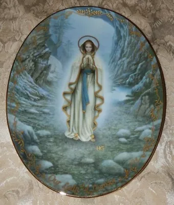 Our Lady Of Lourdes OVAL PLATE By Hector Garrido 1st Issue Visions Of Our Lady • $8.99
