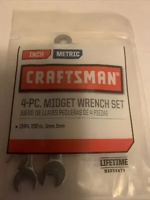 Craftsman 4pc Midget Wrench Set Sae Metric 13/64 7/32 5 Mm 6 Mm • $18