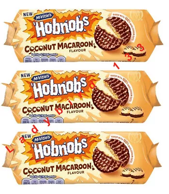 McVitie's Chocolate Hobnobs Coconut Macaroon 262g X3 • £9.49