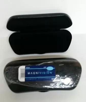 Lot Of 2 Black Magnivision V Shape Eyeglasses / Sunglasses Hard Case NEW • $9.99