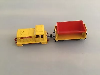 C661-MATCHBOX SUPERFAST No24 DIESEL SHUNTER WITH FLAT CAR HOPPER WAGON • $12.43